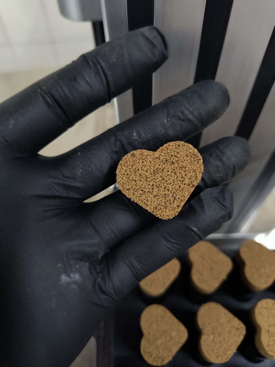 Registro real de un Cocidito con forma de corazón durante el desarrollo del producto.