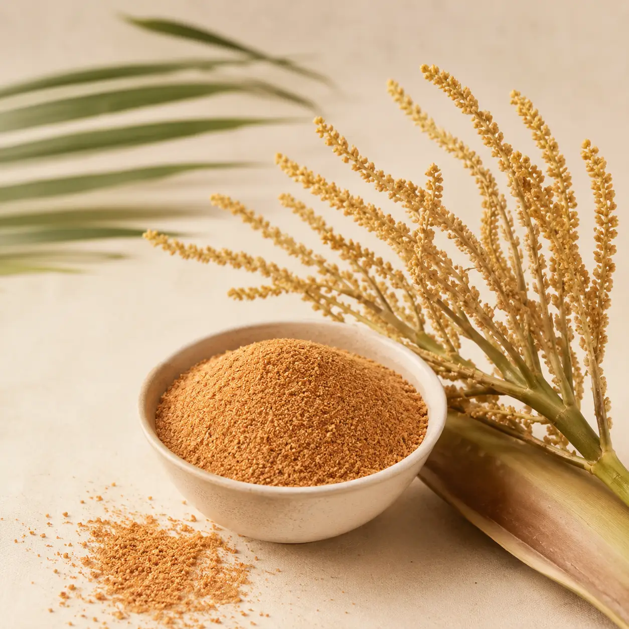 Azúcar de coco y flor del cocotero