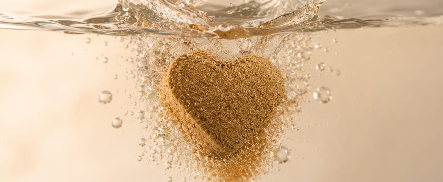 Cocidito con forma de corazón elaborado con yerba mate